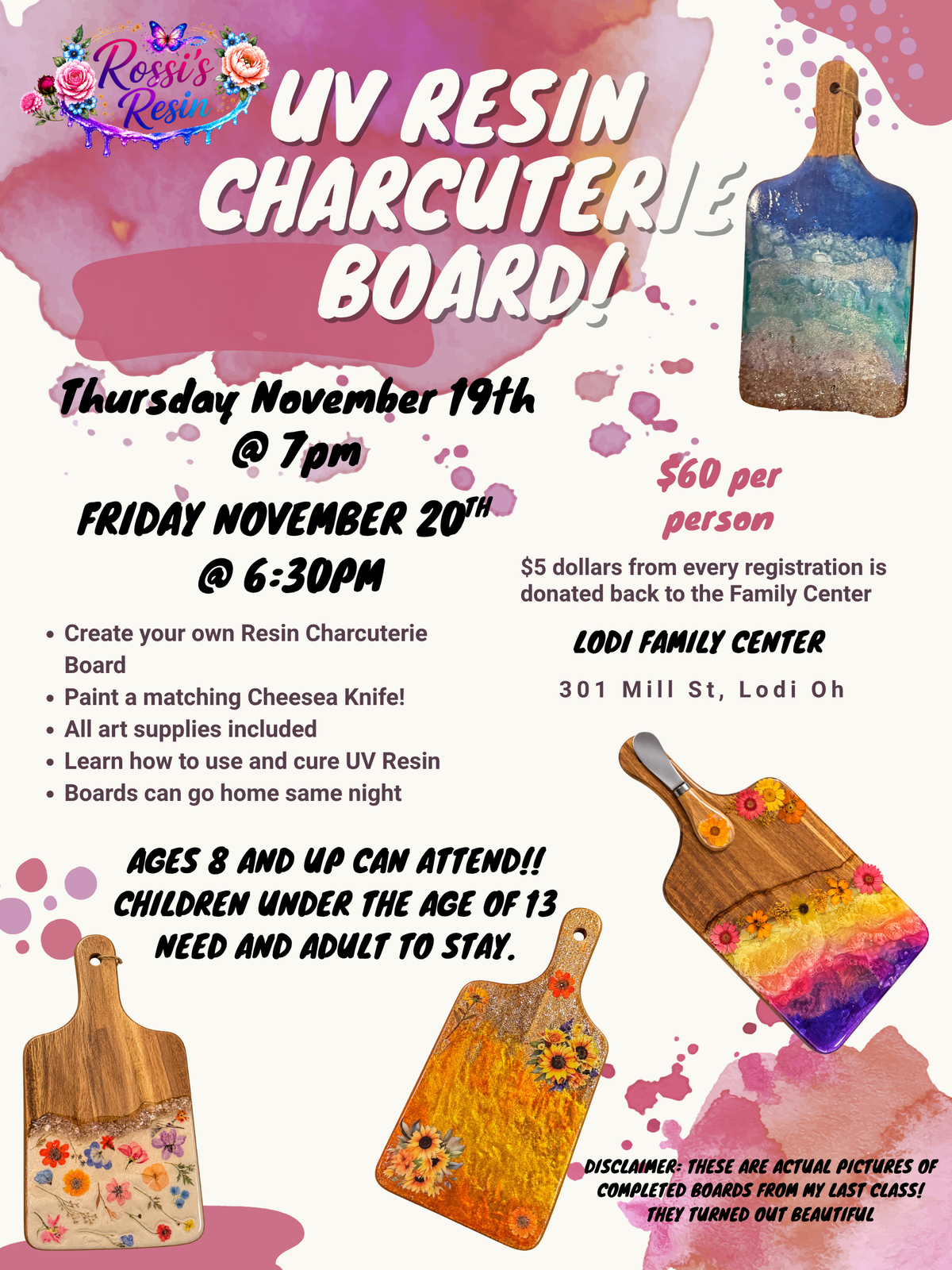 UV Resin Charcuterie Board Friday Nov 20th 6:30pm