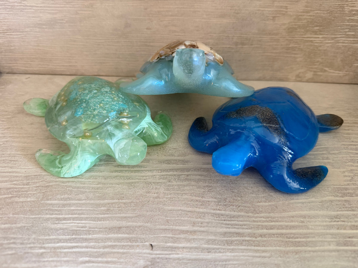 Customizable Handcrafted Resin Sea Turtle Figurine – Coastal Home Décor