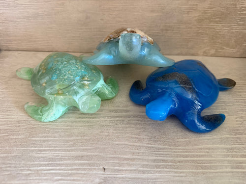 Customizable Handcrafted Resin Sea Turtle Figurine – Coastal Home Décor
