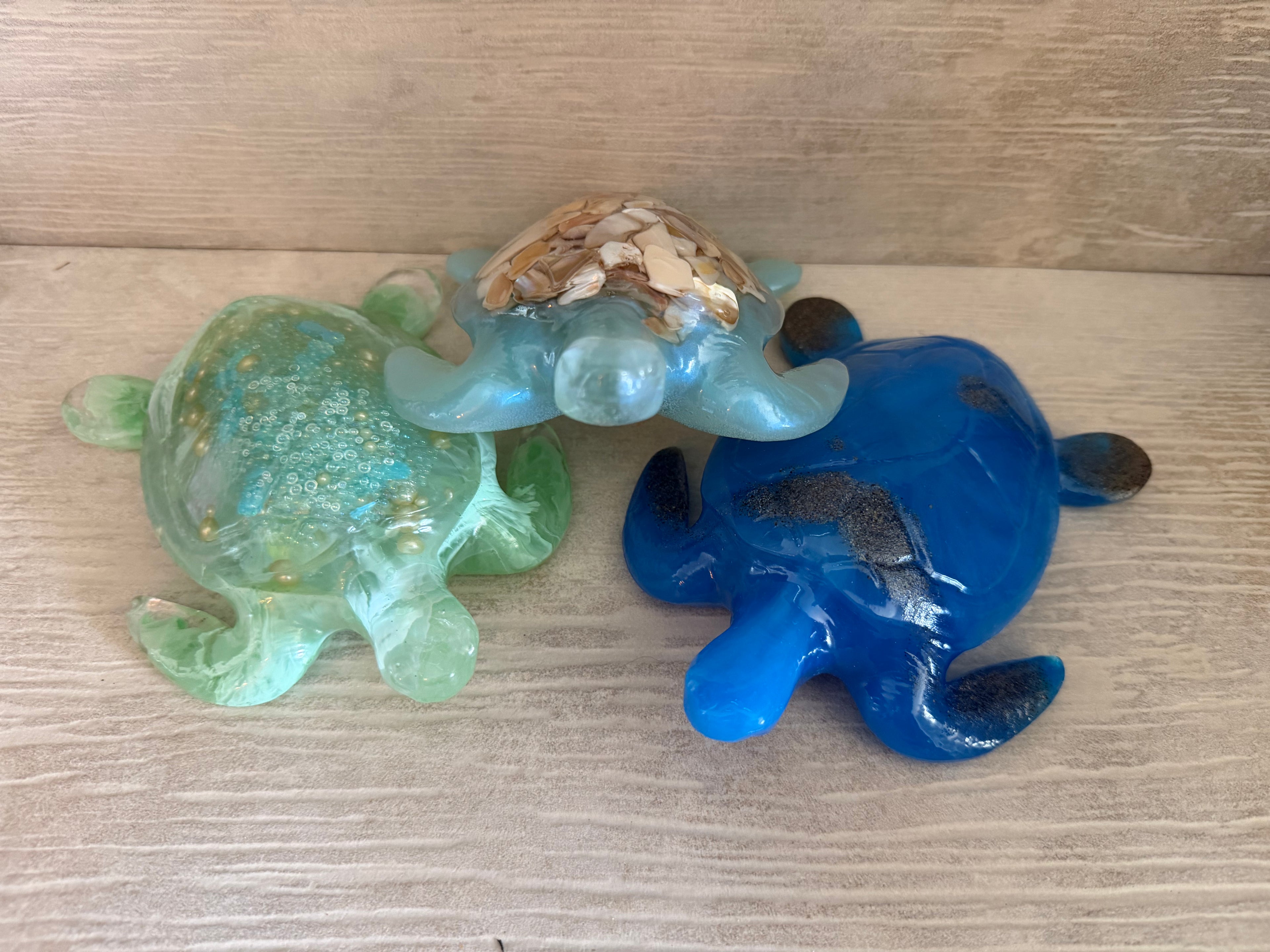 Customizable Handcrafted Resin Sea Turtle Figurine – Coastal Home Décor