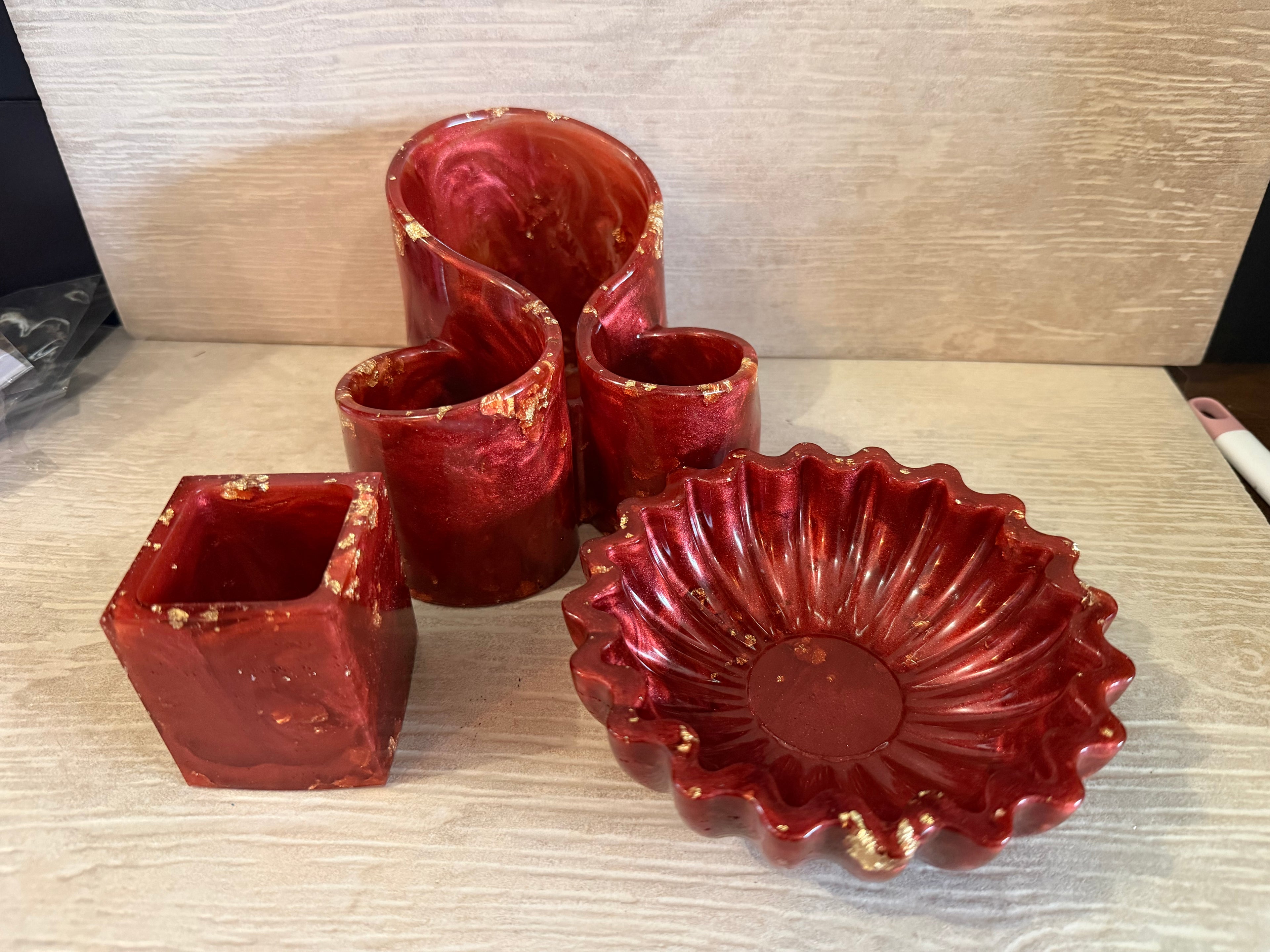 Customizable Resin Organizer Set – Desk, Vanity & Bathroom Décor